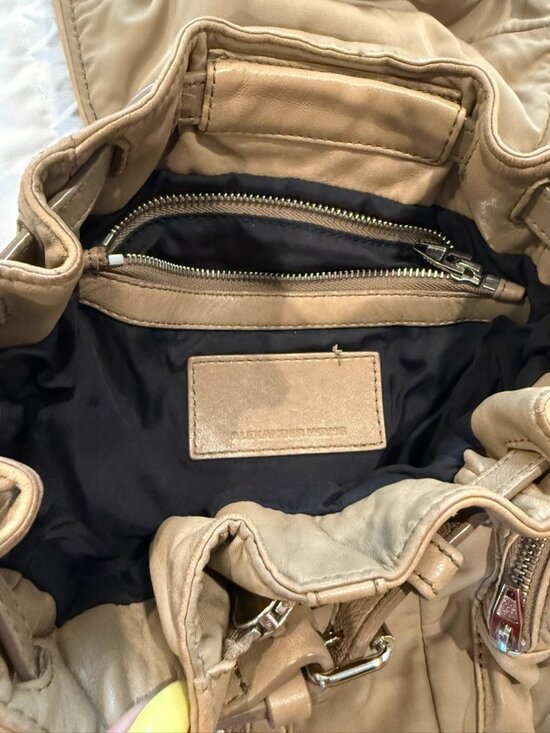 AUTHENTIC Alexander Wang Mini Marti Backpack Shoulder Bag Tan Lambskin Leather